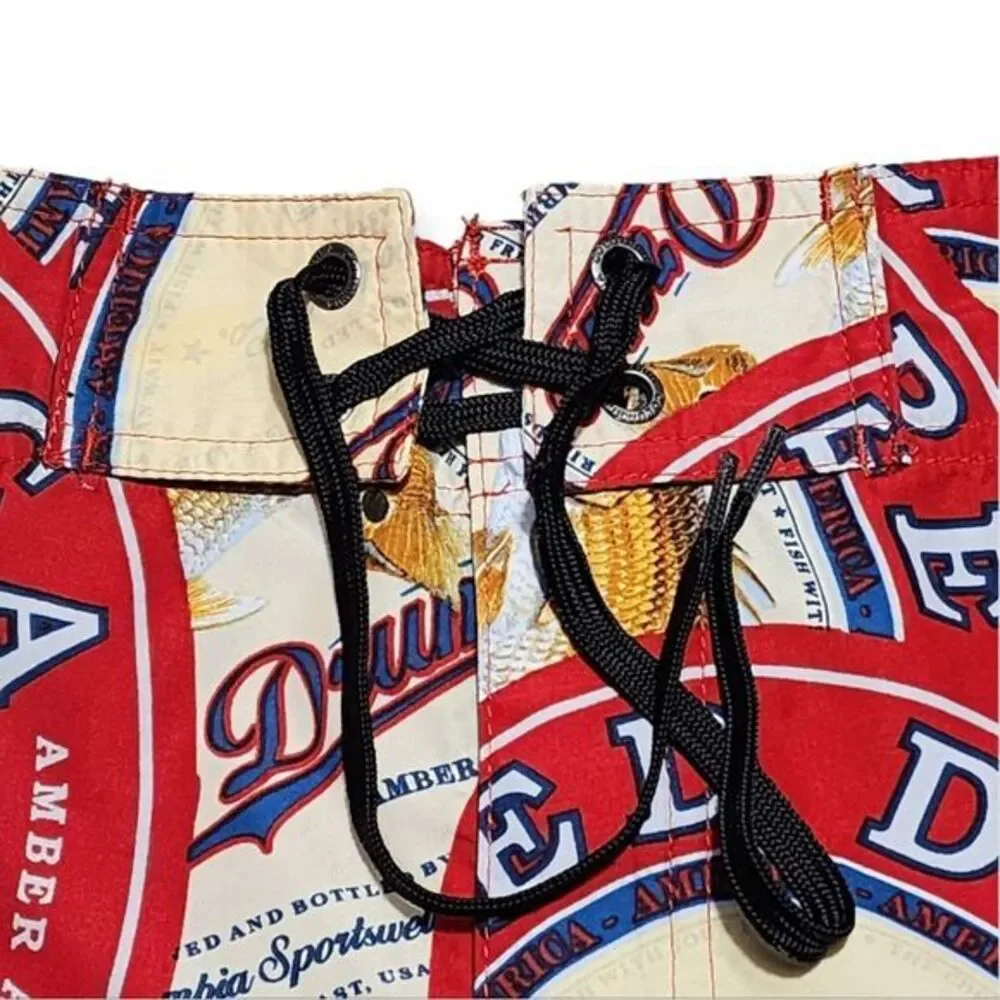 Columbia PFG Board Shorts Mens Red Drum‎ Amber Ale Beer Print Red Size 40